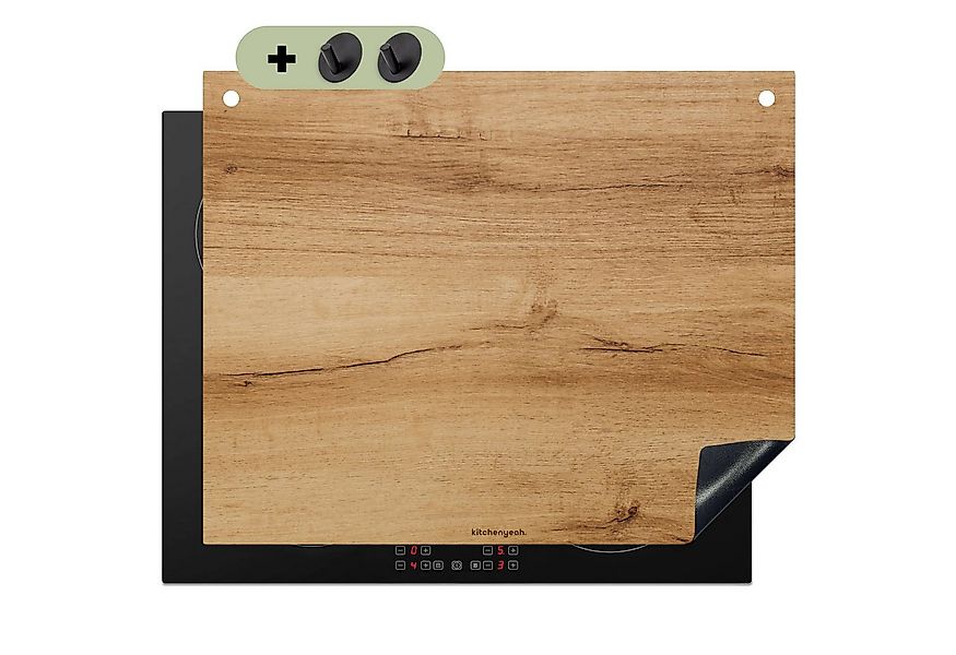 KitchenYeah Küchenrückwand Hellbraun - Holzoptik/print, (1-tlg), Abdeckung günstig online kaufen