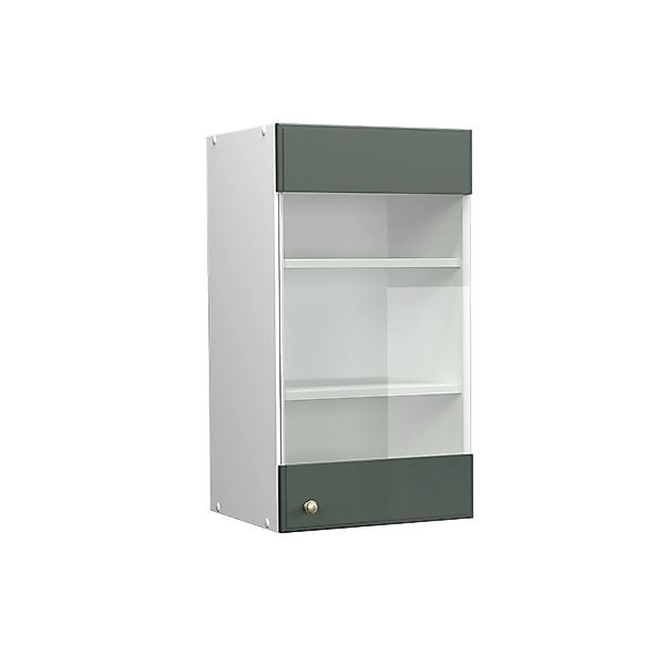 Vicco Küchenglasschrank Fame-Line Glashängeschrank Grün-Gold Landhaus/Weiß günstig online kaufen