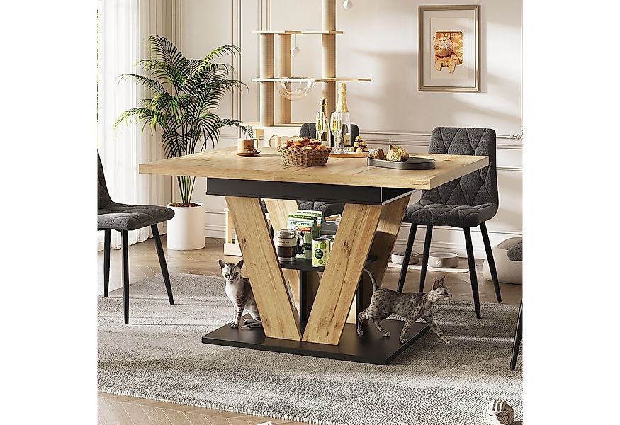 OKWISH Esstisch Moderne Esstisch Teleskoptisch (Stabile MDF-Tischplatte, fü günstig online kaufen