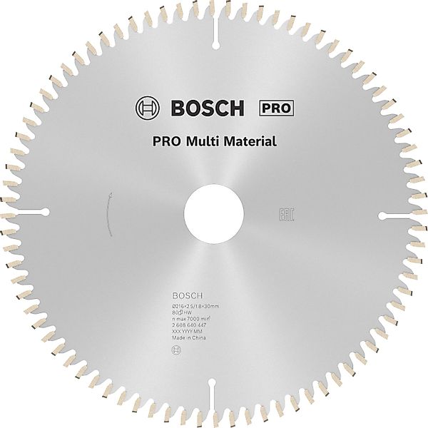 Bosch Kreissägeblatt Multi Material 216 mm x 25 mm x 30 mm 80 Zähne günstig online kaufen