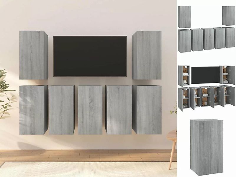 vidaXL TV-Schrank TV-Schränke 7 Stk Grau Sonoma 30,5x30x60 cm Holzwerkstoff günstig online kaufen