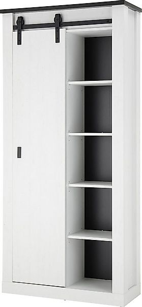 Home affaire Regal SHERWOOD, modernes Holz Dekor, mit Scheunentorbeschlag a günstig online kaufen