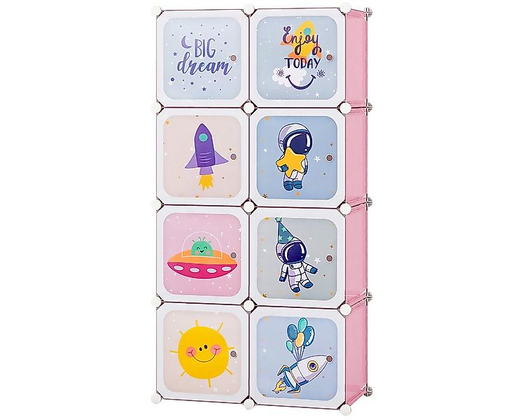 COSTWAY Kinderkleiderschrank Kunststoff mit 8 Würfeln, erweiterbar mit Klei günstig online kaufen