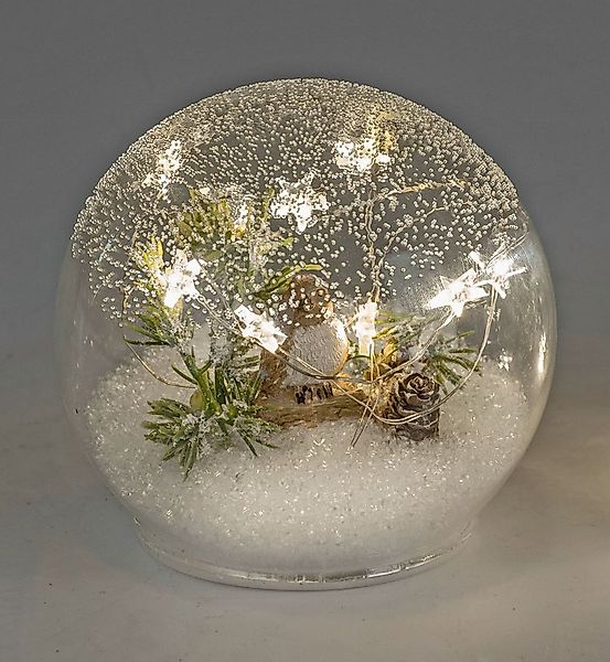 formano LED Dekolicht Weihnachtskugel Dekoration Glaskugel 12cm mit Winterd günstig online kaufen