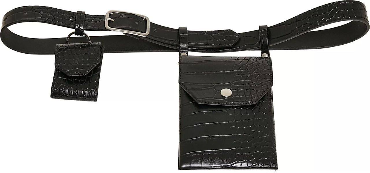 URBAN CLASSICS Hüftgürtel "Accessoires Croco Synthetic Leather Belt With Po günstig online kaufen