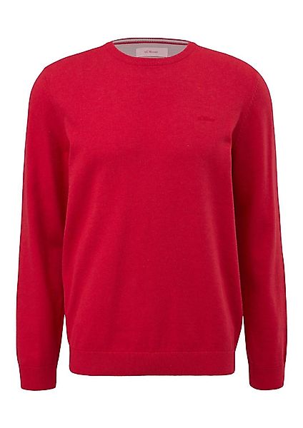 s.Oliver Longpullover Strickpullover Baumwollpullover mit Logo-Stickerei günstig online kaufen