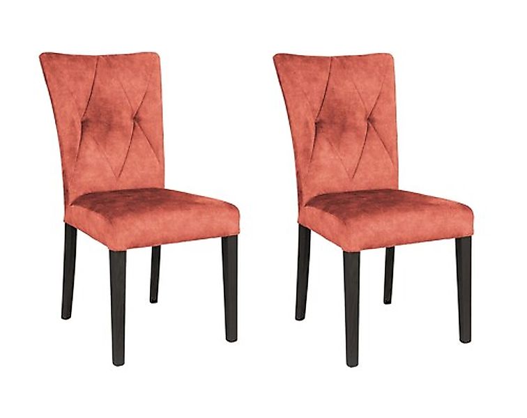 Home affaire 4-Fußstuhl »Diamond« (Set) 2 Stk. Samtvelours Sitz und Ruecken günstig online kaufen