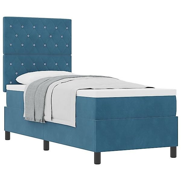 vidaXL Bett Boxspringbett mit Matratze Dunkelblau 80x200 cm Samt (1-tlg) günstig online kaufen