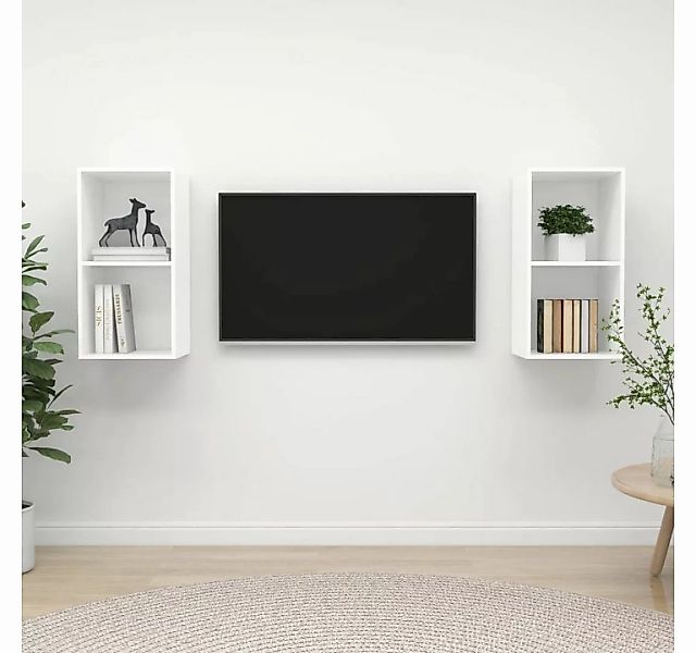 vidaXL TV-Schrank TV-Wandschränke 2 Stk. Weiß Holzwerkstoff (2-St) günstig online kaufen