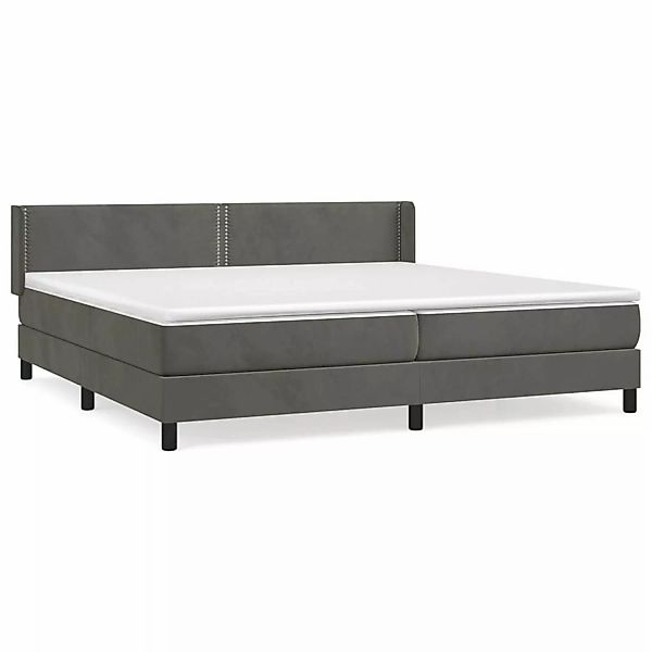 vidaXL Boxspringbett mit Matratze Dunkelgrau 200x200 cm Samt1376580 günstig online kaufen