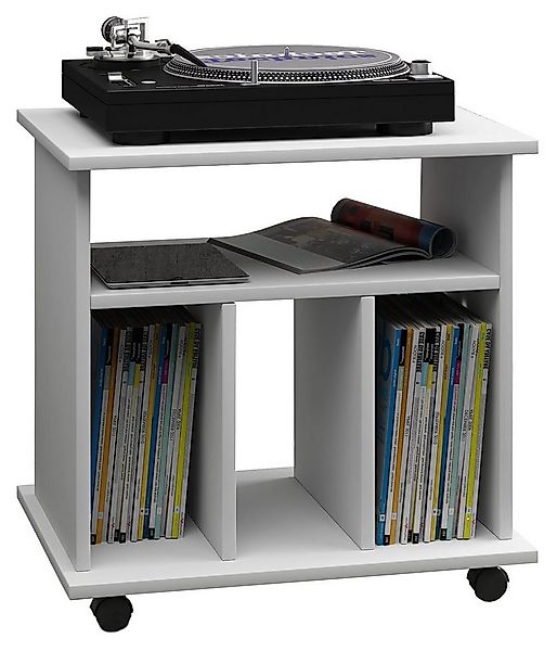 VCM TV-Rack Holz Schallplatten LP Regal Rollen Retal günstig online kaufen