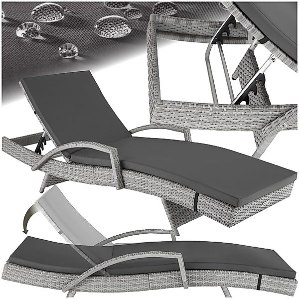 tectake Gartenliege Rattan Sonnenliege, 1 St., günstig online kaufen