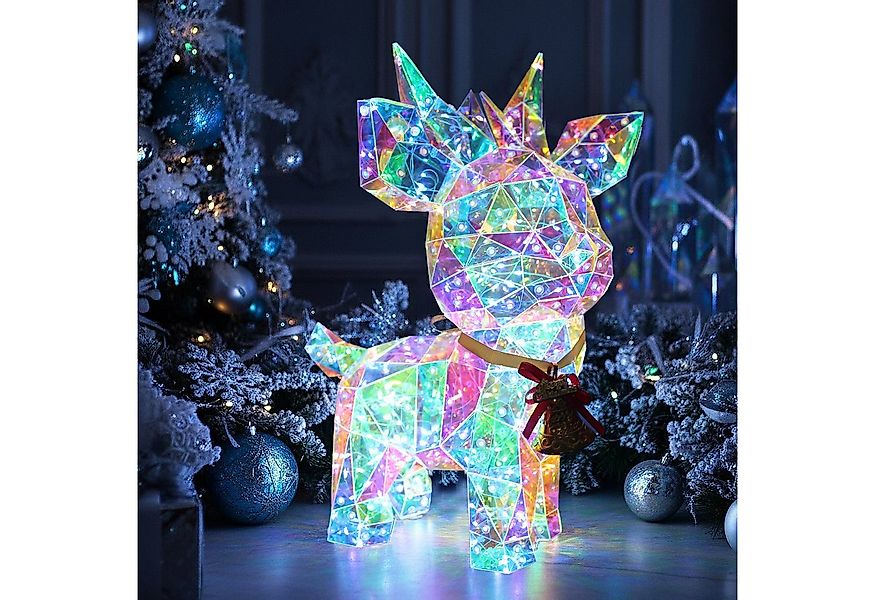 Arnusa Weihnachtsfigur Beleuchtetes Rentier LED Kristall-Optik 41 cm Weihna günstig online kaufen