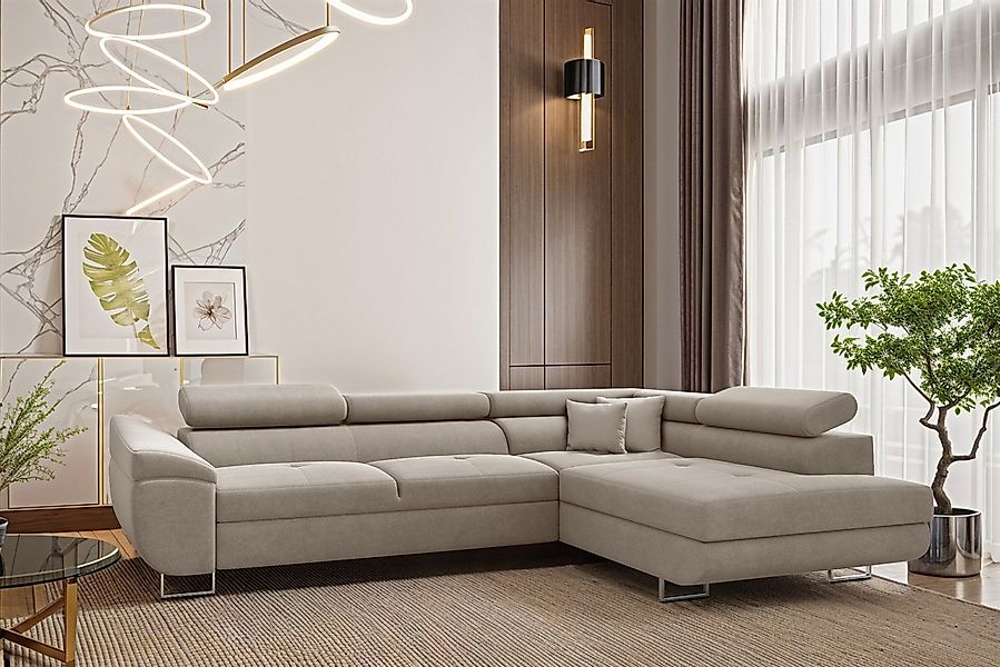 Fun Möbel Ecksofa Schlafsofa Sofa CARMELO in Stoff Nova, Ottomane Links ode günstig online kaufen