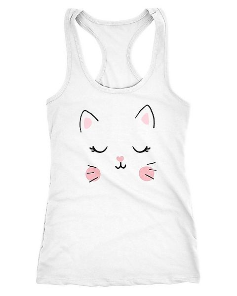 MoonWorks Tanktop Damen Tanktop Katze Katzengesicht Cat Tiergesichter Racer günstig online kaufen