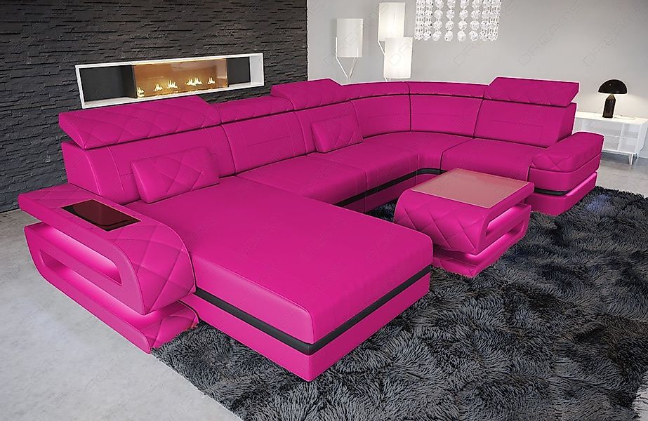 Sofa Dreams Wohnlandschaft Bologna U Form Leder, 6-Sitzer, Couch, opt. Schl günstig online kaufen