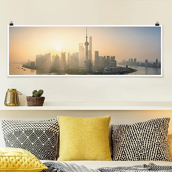 Poster Pudong bei Sonnenaufgang günstig online kaufen