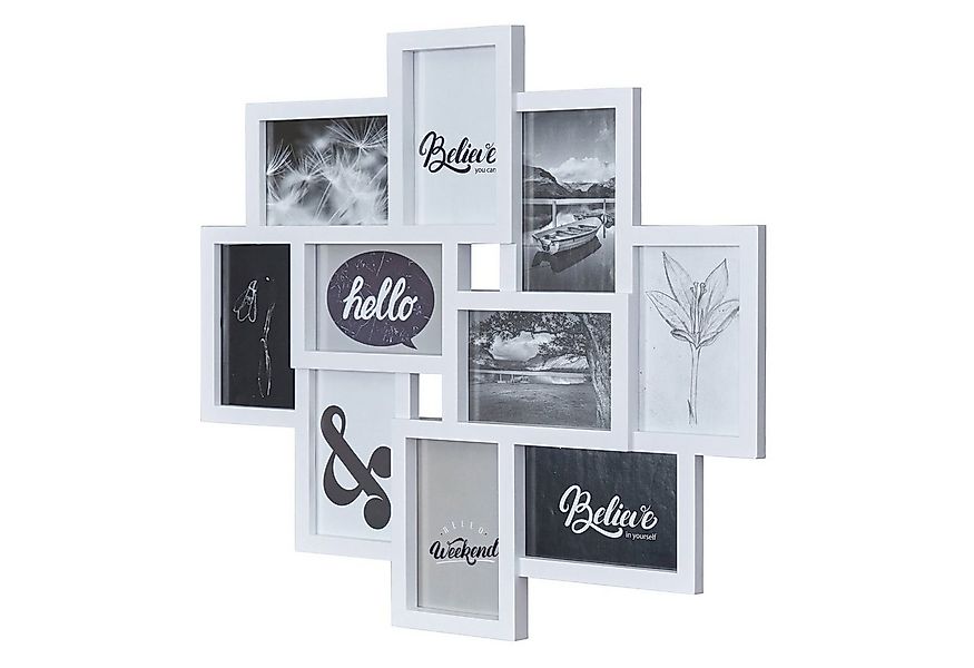 Levandeo® Bilderrahmen Collage, Bilderrahmen Weiß 10 Fotos Fotogalerie Foto günstig online kaufen