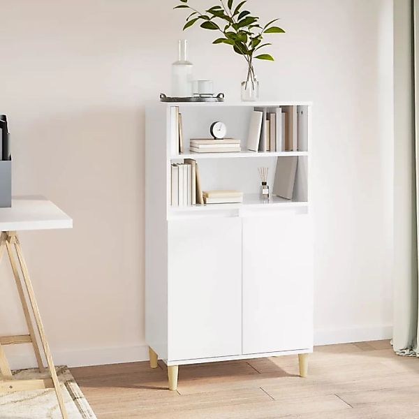 Vidaxl Highboard Hochglanz-weiß 60x36x110 Cm Holzwerkstoff günstig online kaufen