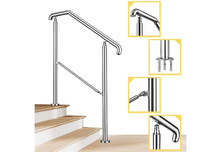 AICA Treppengeländer AICA Edelstahl-Treppengeländer für 2–5 Stufen, verstel günstig online kaufen