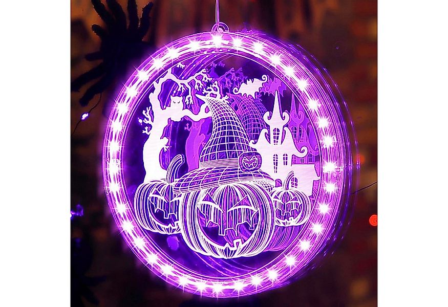 Sunicol LED-Dekofigur Halloween-Fensterlichter mit Saugnapf, Batterie, 3D S günstig online kaufen