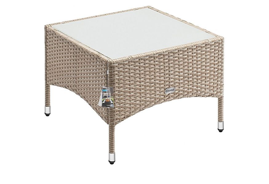 Casaria Beistelltisch (1-St), Polyrattan 58x58x42cm Höhenverstellbar 5mm Gl günstig online kaufen