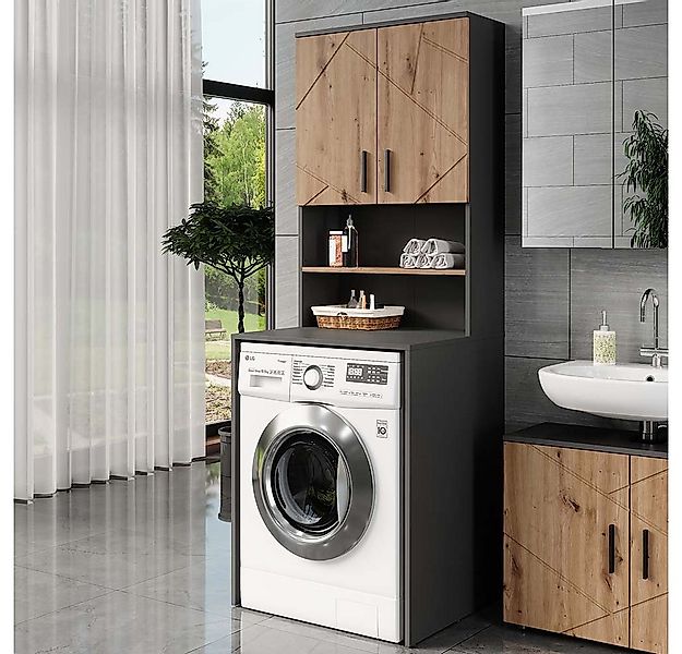 Vicco Waschmaschinenumbauschrank Irma, Anthrazit/Artisan, 68 x 88.5 cm 2 Te günstig online kaufen