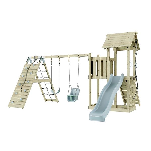 OutdoorToys Spielturm Roskilde mit Babyschaukel Eisblau günstig online kaufen