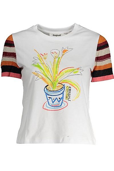 Desigual T-Shirt Stylisches Damen-Kurzarm T-Shirt in Weiß mit günstig online kaufen