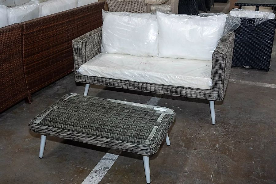#HBM 2850: Set Molde bestehend aus 2er Sofa + Tisch 100x60-grau-meliert günstig online kaufen