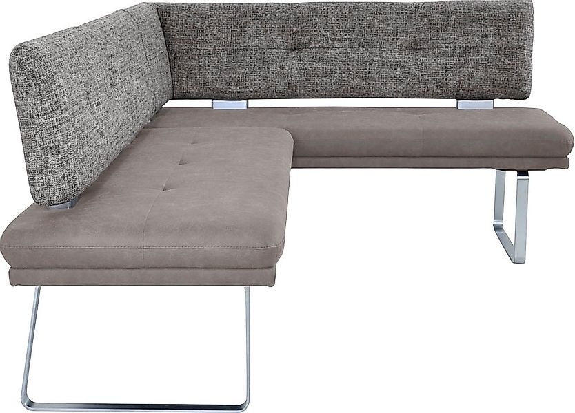 K+W Komfort & Wohnen Eckbank "Giacomo II" Flachstahlkufe in edelstahlfarbig günstig online kaufen