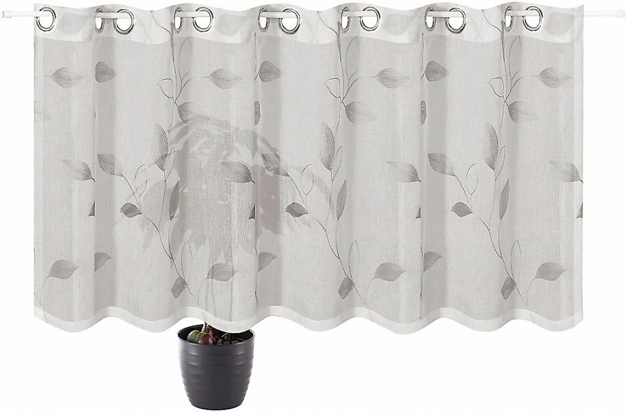 Gerster Gardine "Orella" Ösen 1 Stk. tlg. Ösenpanneau bestickt günstig online kaufen