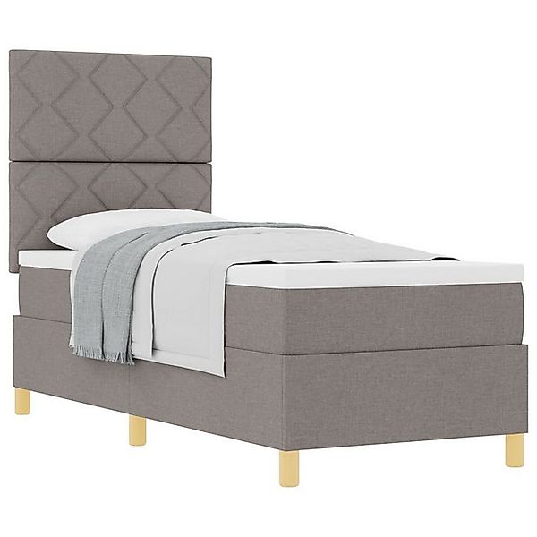 vidaXL Bett Boxspringbett mit Matratze Taupe 80x200 cm Stoff (1-tlg) günstig online kaufen