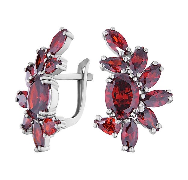 Secretforyou Creolen-Set Ohrringe Kreolen 925 Silber Granat Damenschmuck Ec günstig online kaufen