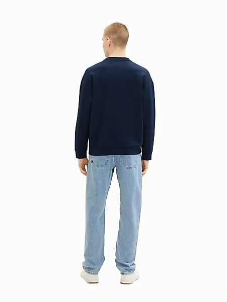 Tom Tailor Denim Herren Rundhals Sweatshirt RELAXED CREW - Relaxed Fit günstig online kaufen