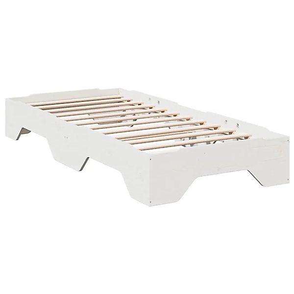 vidaXL Massivholzbett ohne Matratze Stapelbar Weiß 90x190 cm 859209 günstig online kaufen