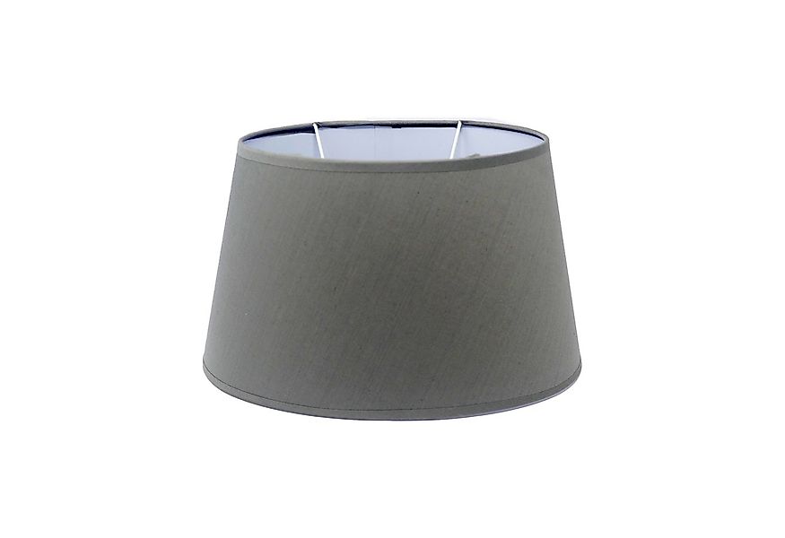 B&S Lampenschirm Lampenschirm klein Stoff E14 / E27 Fassung Grau oval H 15 günstig online kaufen