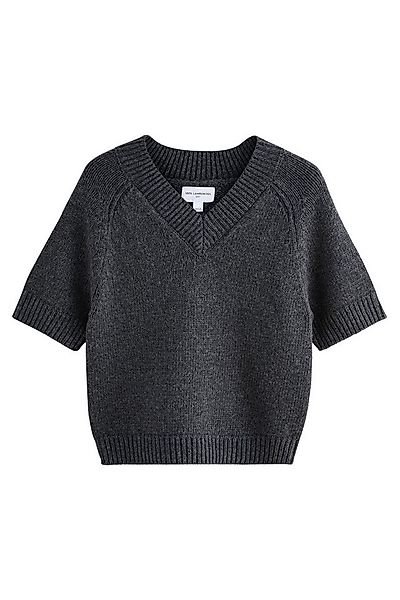 Next Strickpullover Kurzarm-Strickpulli mit V-Ausschnitt aus Lambswool (1-t günstig online kaufen
