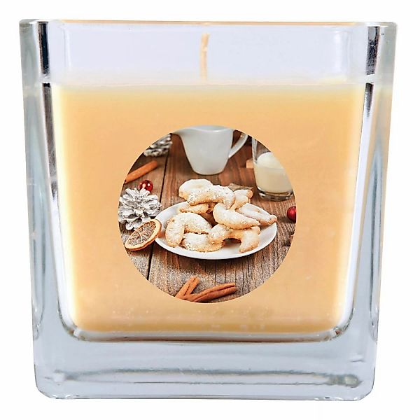 HS Candle Duftkerze & Glas Weihnachten Creme Bonbon 50h günstig online kaufen