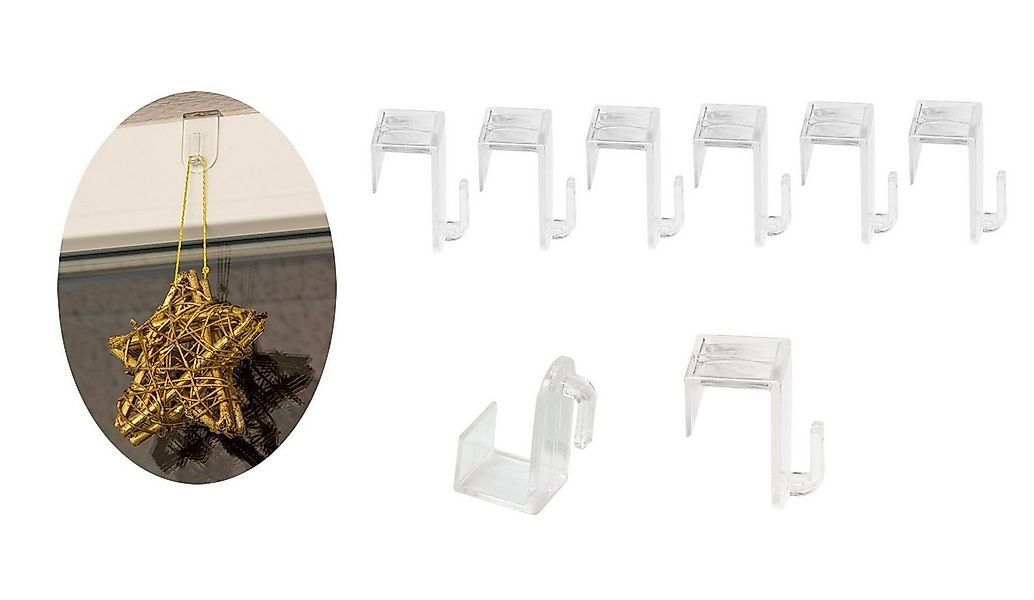 BigDean Fensterhaken 8x Fensterhaken Türhaken transparenter Kunststoff Deko günstig online kaufen