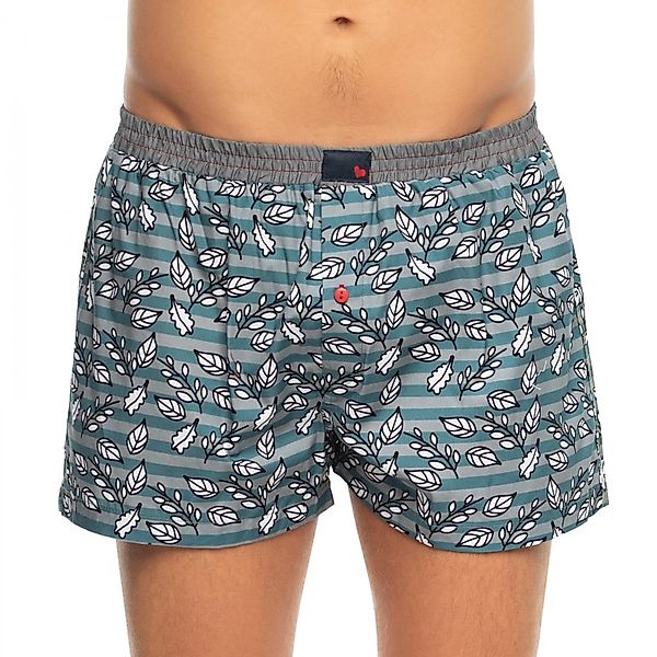 Unabux Boxershorts Blau & Grau mit Streifen & All-Over Print günstig online kaufen