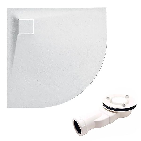 Bad Land Duschwanne Halbrund VIDAR 80x80x3,2 Verbundwerkstoff Steinoptik Ab günstig online kaufen