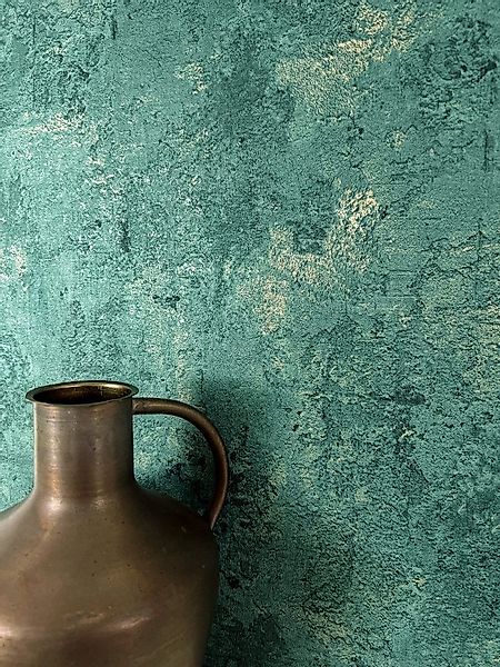 Newroom Vliestapete Home & Living Betonoptik, Petrol Tapete Modern Putz - G günstig online kaufen