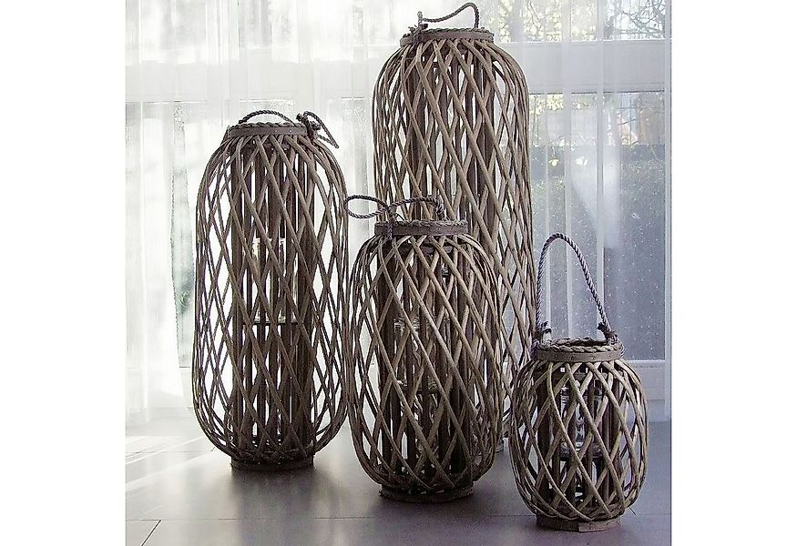 sesua Kerzenlaterne Bambus Laterne Windlicht mit Glaseinsatz natur Kerzenha günstig online kaufen