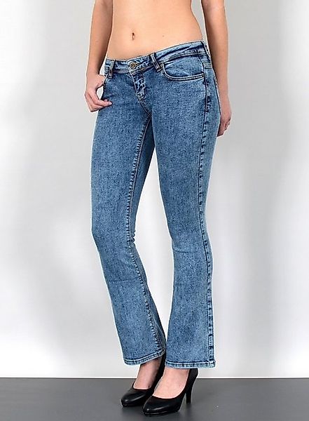 ESRA Bootcut-Jeans Schlaghose Damen Bootcut Jeans Stretch Hose mit niedrige günstig online kaufen