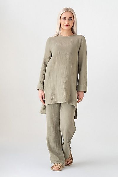 WENOR Hosenanzug Tunika Set aus Musselin 100 % Baumwolle Modest Fashion (2- günstig online kaufen