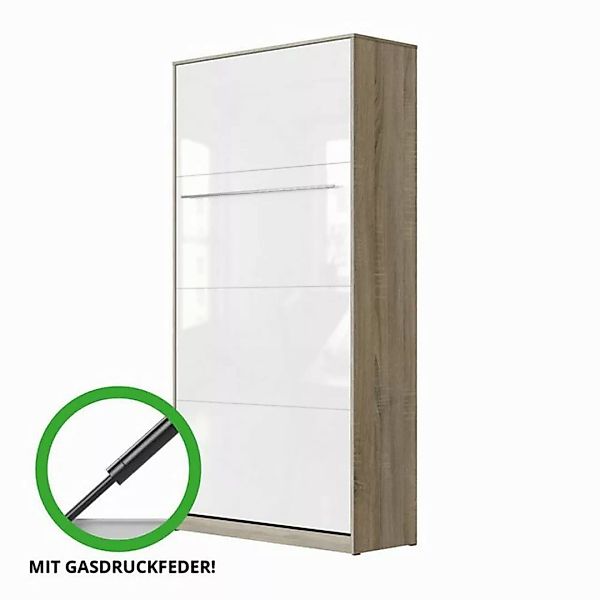 SMARTBett Schrankbett SMARTBett Standard 90x200 Vertikal/Hoch Komfort Latte günstig online kaufen