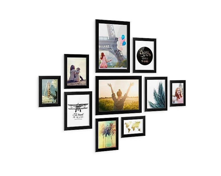 PHOTOLINI Bilderrahmen 10er Set breite Rahmen 10x15 bis 21x30 cm, extra Zub günstig online kaufen