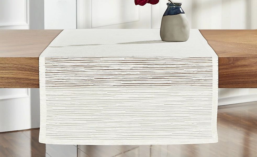 Tischläufer - creme - 86% Polyester, 14% Baumwolle - 45 cm - Sconto günstig online kaufen