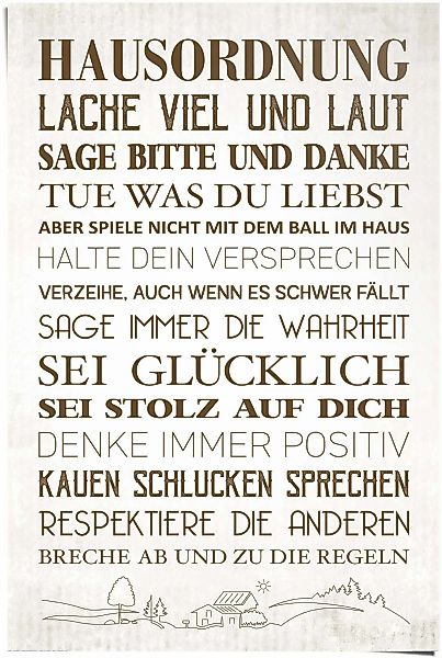 Reinders Poster "Hausordnung" günstig online kaufen